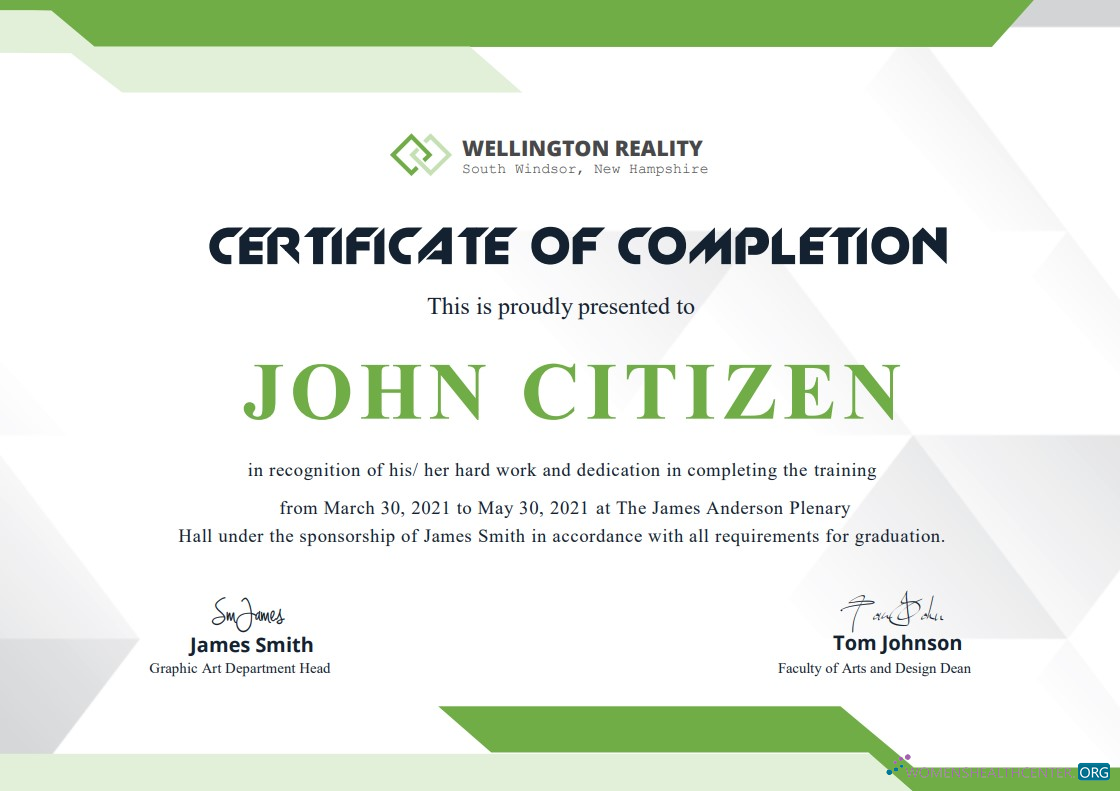 Download USA Completion certificate template in Word and PDF format, version 2 Photoshop template